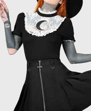 Killstar Wish Upon A Moon Top Gothic Lace Grunge Witchy Ruffle Trim KSRA007089