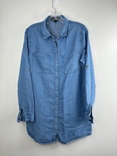 Lulus Dress Women Large Denim Blue Casual Long Sleeve Button up