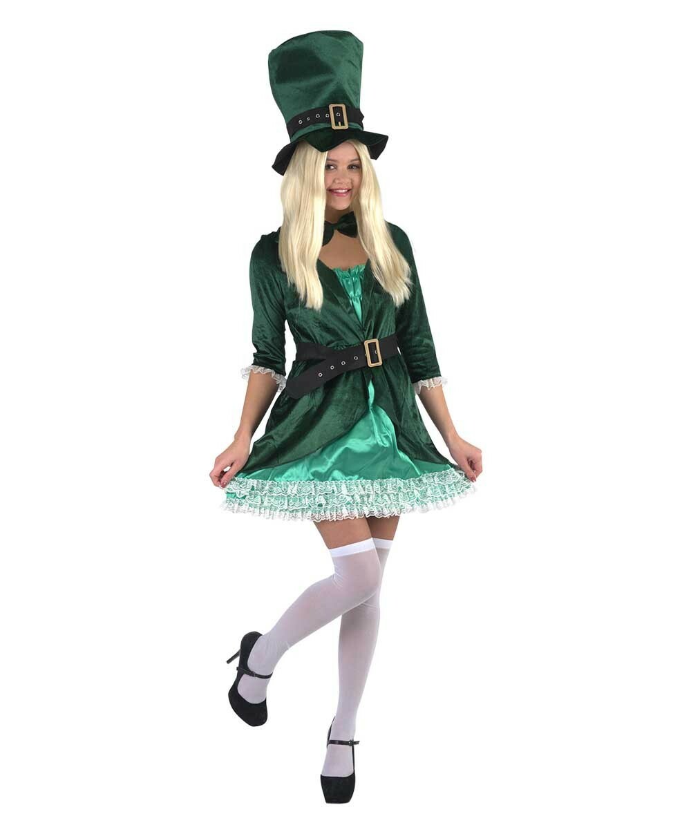 ReliBeauty Leprechaun Costume For Girls - Green St Patrick's Day Dress Up Set With Hair Accessories