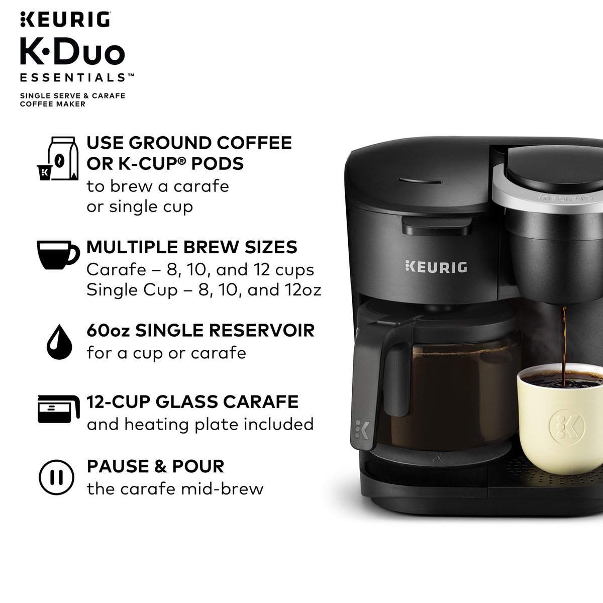 Drip Coffee Keurig Duo Plus Carafe Duo Coffee Maker Keurig K-Duo