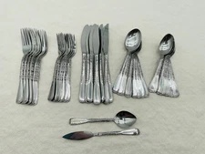 VTG Northland Phoenix Stainless Flatware Floral 8 ~ 5 Piece Place Settings 48 Pc