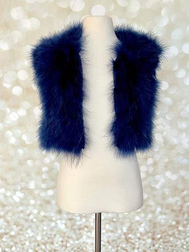 Girls Angel’s Face Blue Feather Shrug Girls Vest 8-10 - Picture 4 of 10