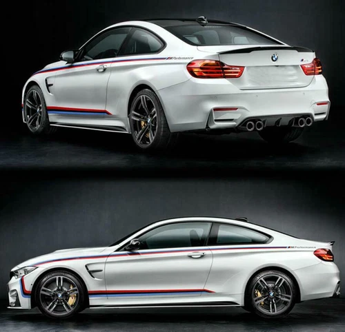 Graphic Car Sticker For BMW M4 M Performance Waist Line Stripe Side Door Decals - Foto 9 di 9