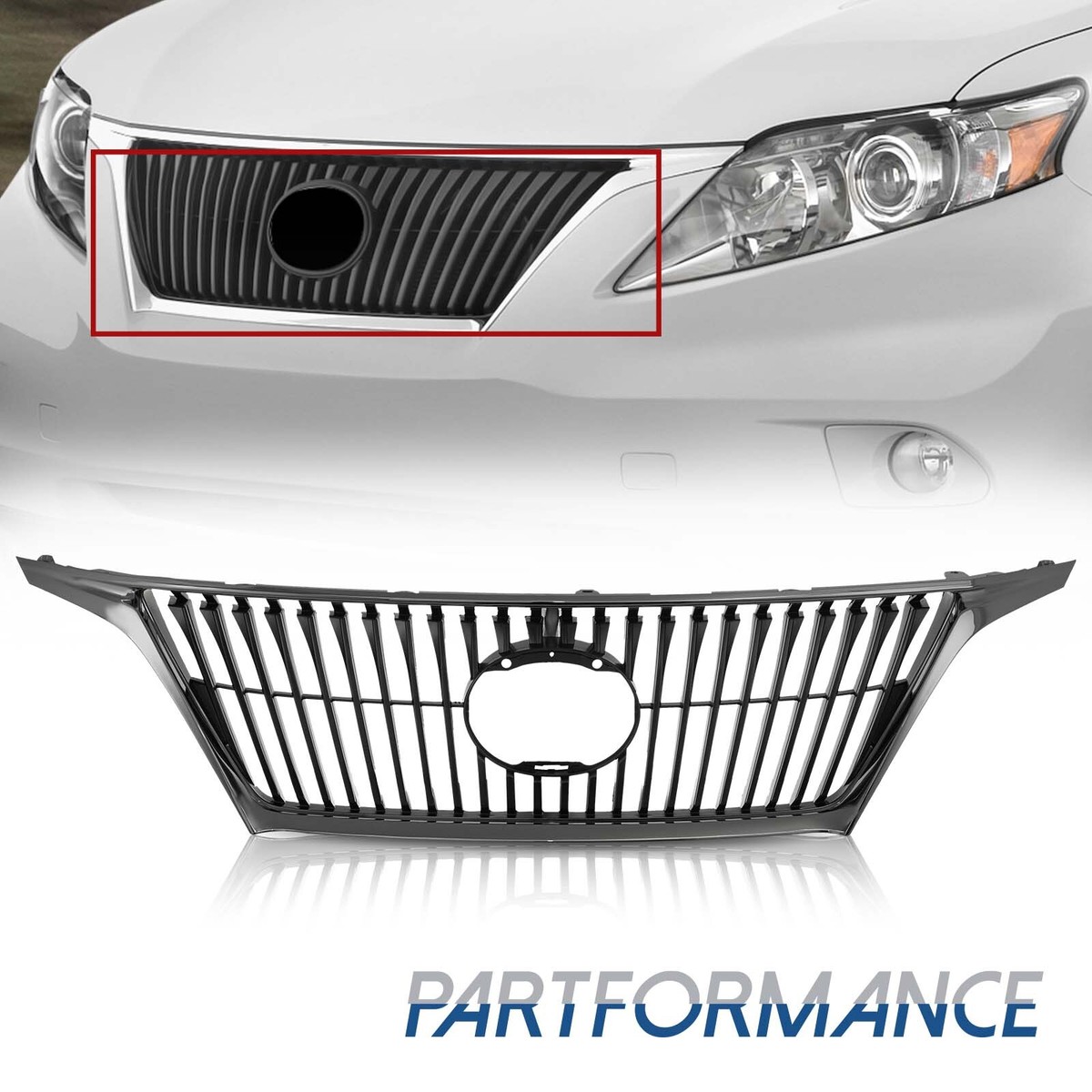 LX1200131 531010E041 Front Grill Chrome Gray Grille For 2010-2012