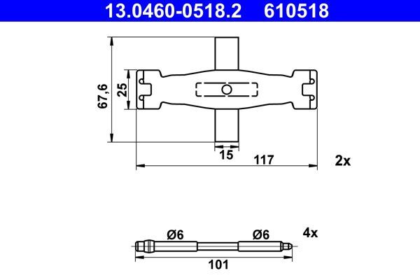 ATE 13.0460-0518.2 ZubehöRsatz, Scheibenbremsbelag FüR Audi Porsche-image