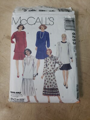 McCall's Sewing Pattern #6253 Misses Two-Piece Dresses Select a Size. -CUT-