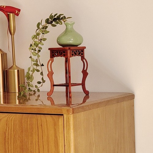 1pc Mini Wooden Stand Miniature Bonsai Storage Display Rack Desktop Decor Retro - Picture 7 of 16