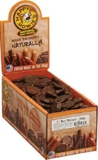HAPPY HOWIES 2" BEEF BURGERS Bulk CASE Dog Training Treats Chew Dental FRESH