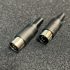 2x 5 Pin DIN Male Cable Plug Connector ABS Boot Solder Cup AT Keyboard