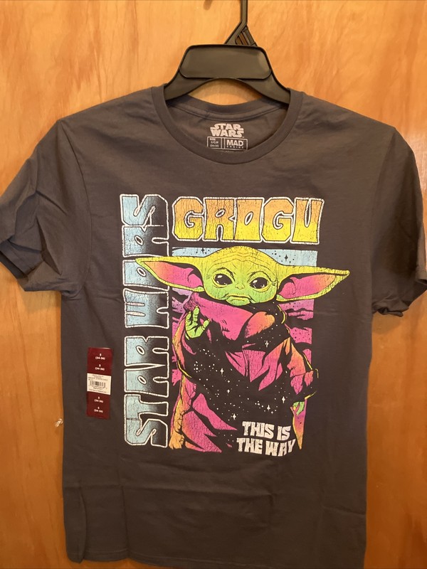 Star Wars Grogu Men’s T-Shirt ‘This Is The Way’ Size Small In Charcoal Gray-NWT