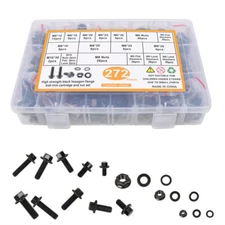 272Pcs Alloy Steel Hex Bolts and Nuts Kit,M6 Bolt,M8x1.25 Bolts,M10-1.5 Bolts