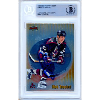 Rick Tocchet Signed 1998 99 Bowman Best #38 Beckett BAS Slab AZ Coyotes NHL Auto
