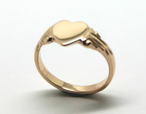 Size I Genuine New 9ct 9k Rose Gold 375 Heart Signet Ring *Free express post - Picture 4 of 12