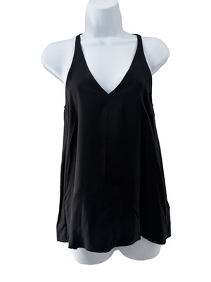 James Perse Women's Black V-Neck Tank Top Size XS