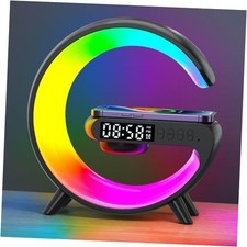 Mini LED Table Lamp with 4-in-1 Wireless Charger, Night Light, Sunrise Black