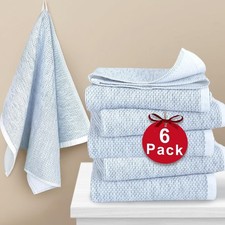 Kitchen Towels 6PC 17"x25", 100 Cotton 450GSM Thick, Absorbent, Soft, Quick