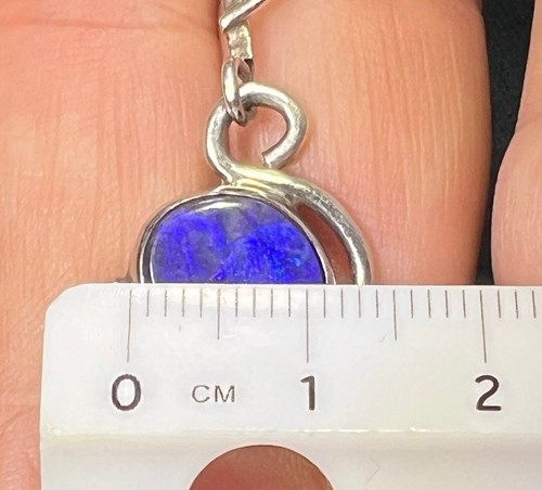 Australian Boulder Opal + Sugilite 925 + 14k Dangle Earrings. 2.5" *Video* - Picture 11 of 11