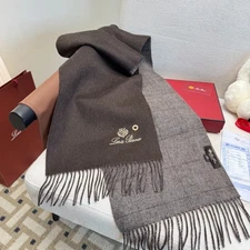 Loro Piana Cashmere Scarf 35x180cm Reversible Two-Tone Unisex