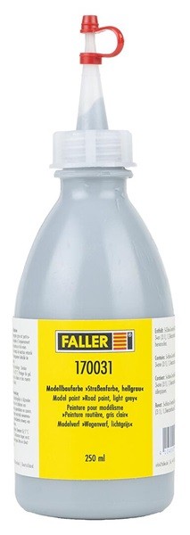 Faller 170031 - Model Building Paint Road Color, Light Gray, 250 Ml - New