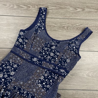 Lulus Women s Crush Season Maxi Dress Navy Blue Floral Quilt Print Large 