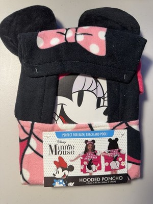 Disney Minnie Mouse Hooded Poncho Towel for Kids 23.6'' x 47.2'' NWT