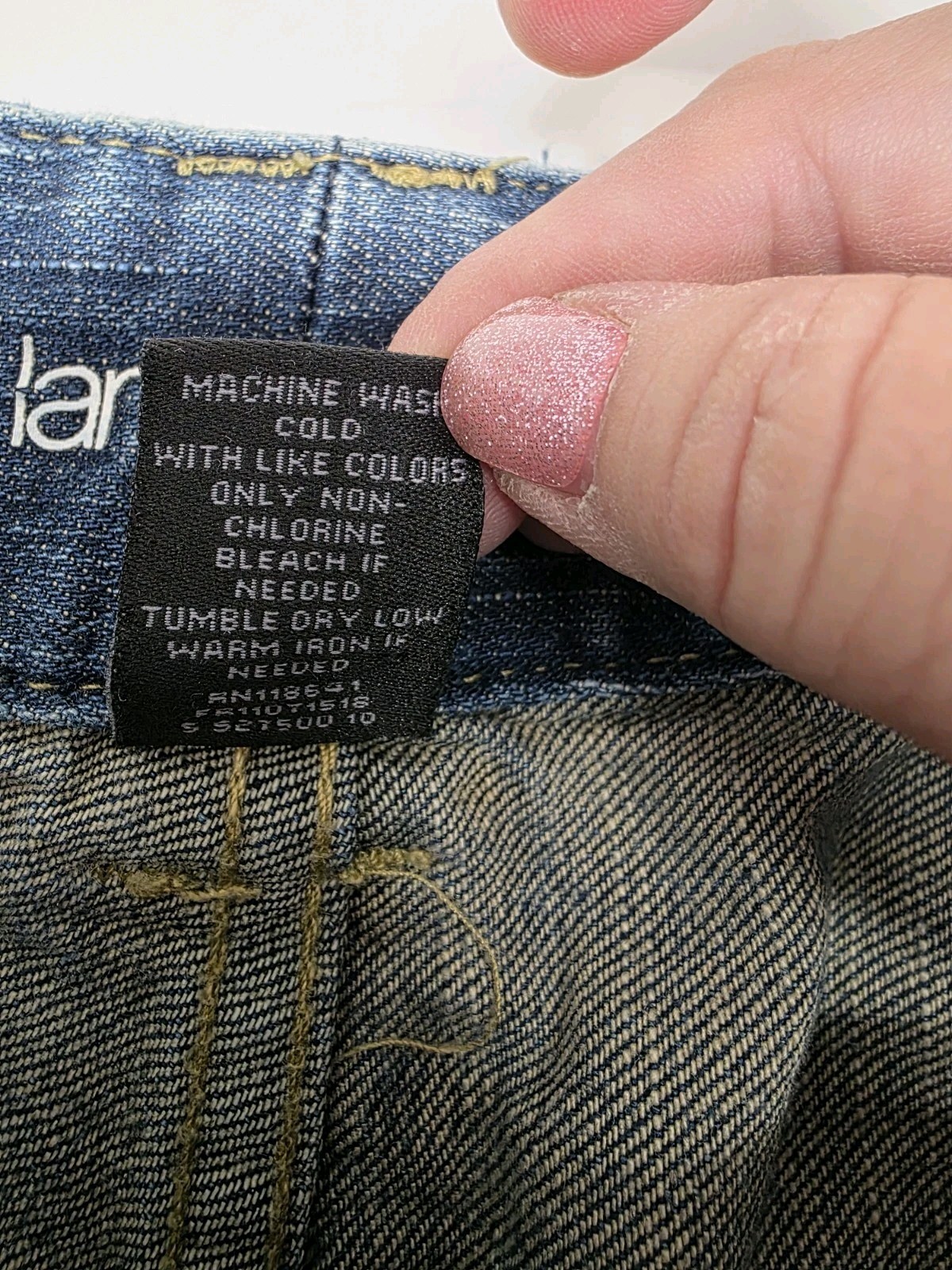 Lane Bryant Patchwork Distressed Denim Capris - S… - image 8