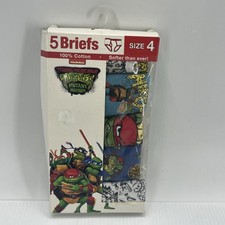 Teenage Mutant Ninja Turtles 5pk Boys' 100 Cotton Briefs Size 4. 18 .