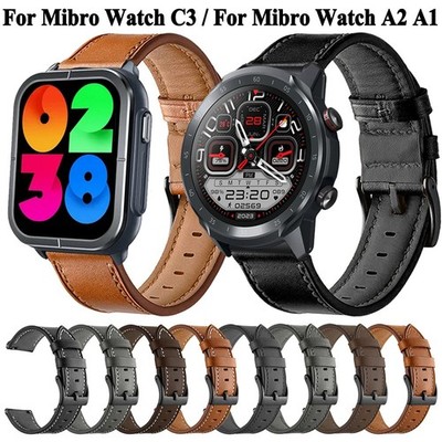22mm Watch Band for Mibro Watch C3 A2 A1 X1 Lite2 Leather Strap Xiaomi Wristband