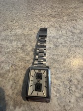 Dress Wristwatch Silver Dial Rectangle Stainless Bracelet Analog