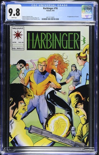 Valiant Comics Harbinger #16 CGC 9.8 White Pages - KEY ISSUE!