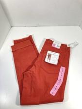 Nine West Gramercy Crop Pants Women Size 6 30X29 Red Tapered Stretch Casual NWT