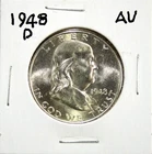 1948-D Franklin Half Dollar AU #GA "90% Silver"