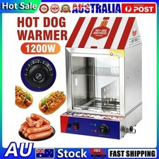 Commercial Hot Dog Steamer Bun Warmer Sausage Cooker Electric Food Warm Display