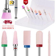 Kredioo 3/32" Ceramic Nail Drill Bits Set, 7 Pcs E File Nail Drill Bits Diamond