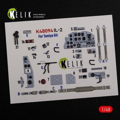 Reskit K48094 1/48 IL-2 Shturmovik Innenraum 3D Abziehbilder Für Tamiya Bausatz