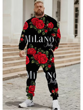 Men's Outfit 2 Piece Set Shirt  Pants Suit PLUS SIZE BIG 6XL