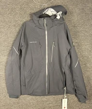 NEW Obermeyer $299 Jacket Mens Black Waterproof Hooded Ski Snowboard Coat SZ LG