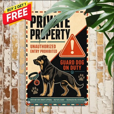 Beware of Dog Not Enter Tin Metal Sign No Trespassing Guard Animal Alert Board