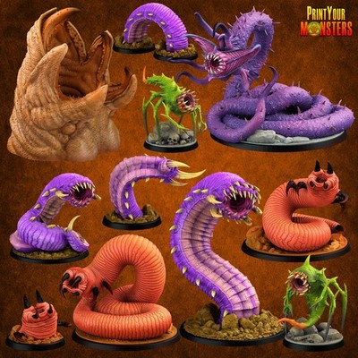 Worms PACK Legion Terrain Scenery Tabletop Miniatures 28mm Wargames
