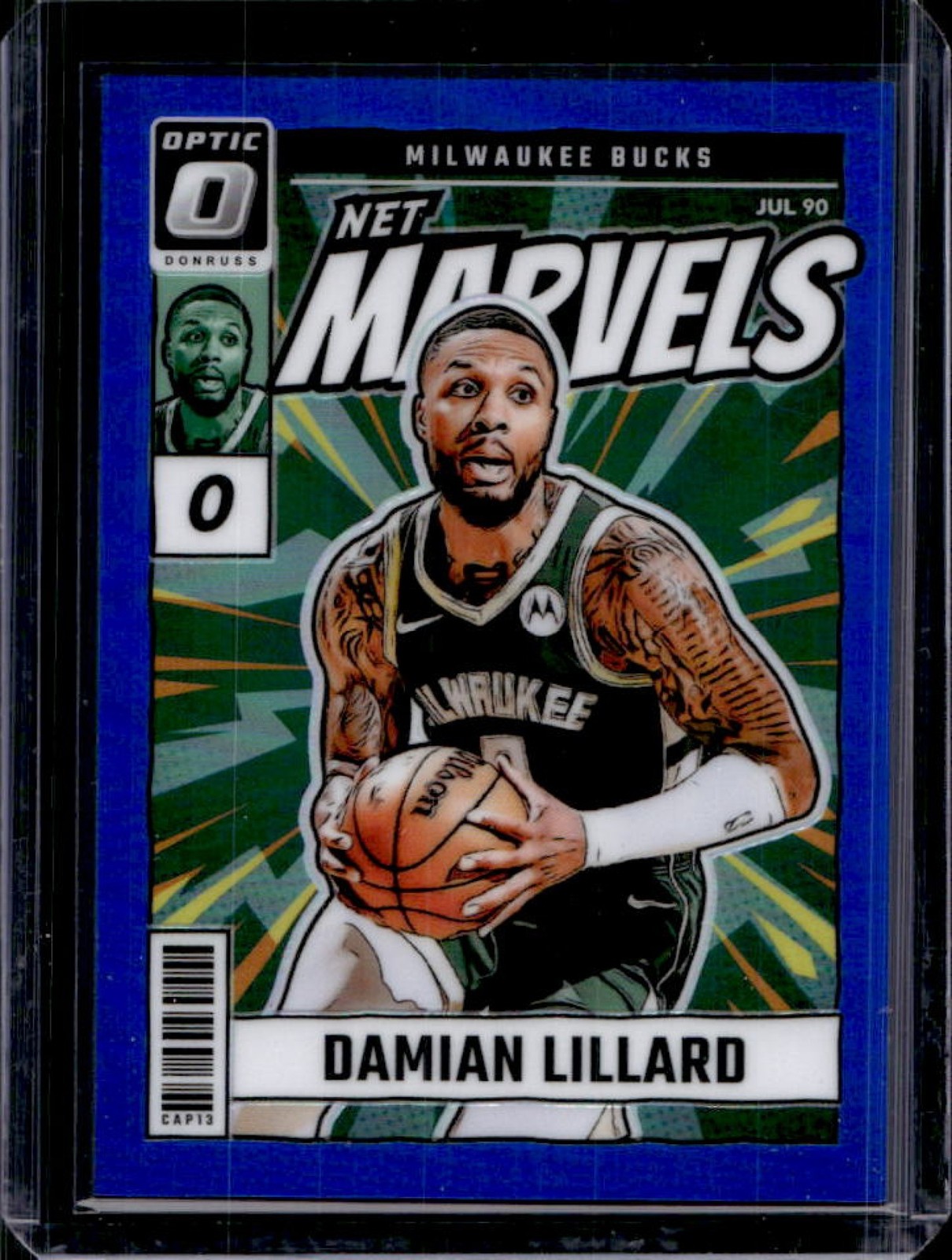 2024-25 Donruss Optic Damian Lillard Net Marvels Blue #8/49 Bucks