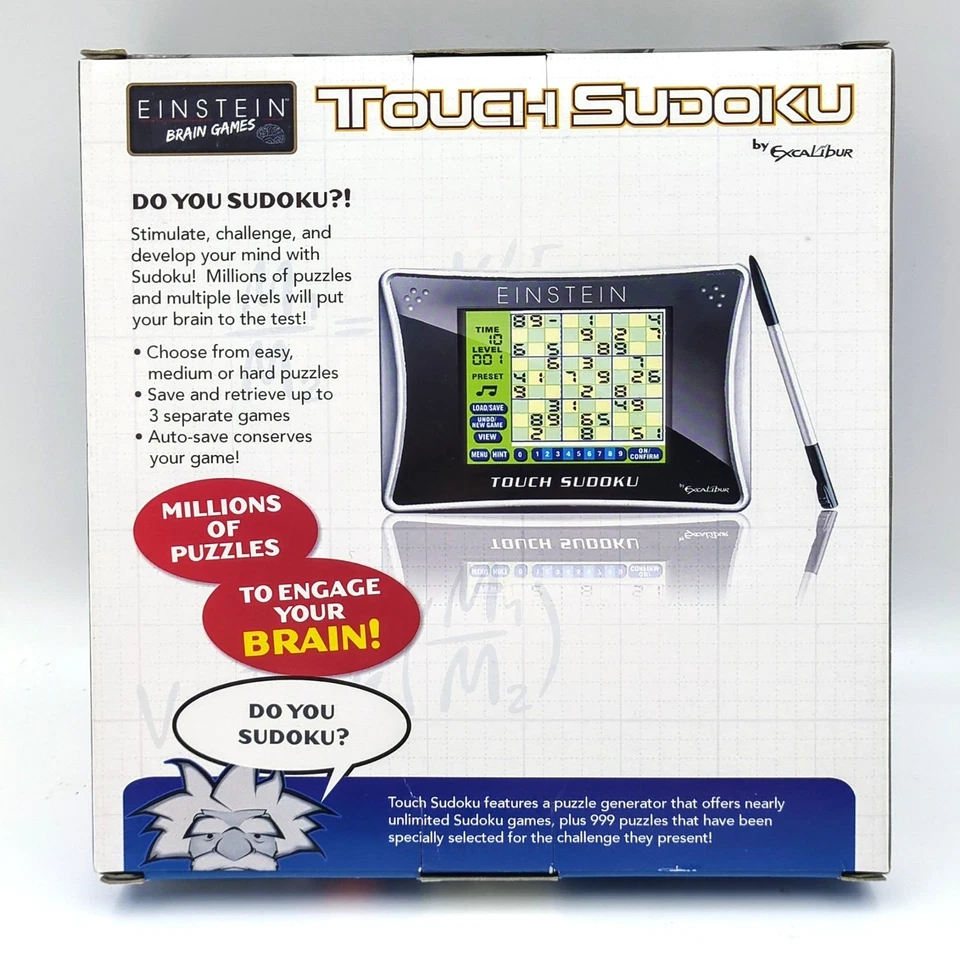 Einstein Brain Games Touch Sudoku Excalibur Electronics Stylus NIB 2011 13+ - Image 2 of 3