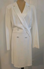 Adrianna Papell Crepe Tuxedo Sheath Dress Ivory Size 14