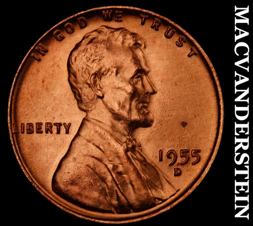 1955-D Lincoln Wheat Cent- Choice Gem Brilliant Uncirculated No Reserve #J2207