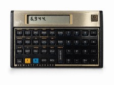 Vintage HP 12C Financial Calculator Hewlett Packard Gold Tested Working