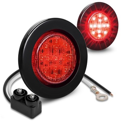 TRUE MODS 2pc 2.5'' Red Round LED Trailer Clearance Side Marker 2 Pack,