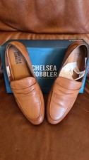 Chelsea Cobbler 511 Samuel Mens Pale Tan Leather Penny Lofers Size 10UK VGC