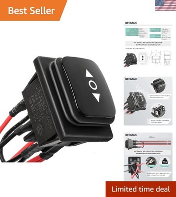 Versatile Panel Mount Rocker Switch - Waterproof 3-Position Control for Motors