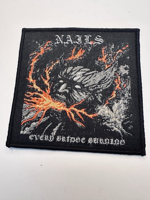 #ad NAILS EVERY BRIDGE BURNING BLACK BORDER 4X4 INCHES WOVEN PATCH $8.29