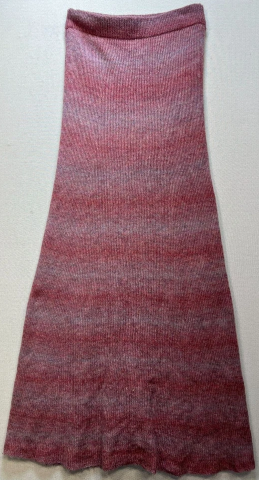 Maxi suéter falda tejida elástica de lana de alpaca Free People para mujer talla M rosa a rayas Foto 2 de 4