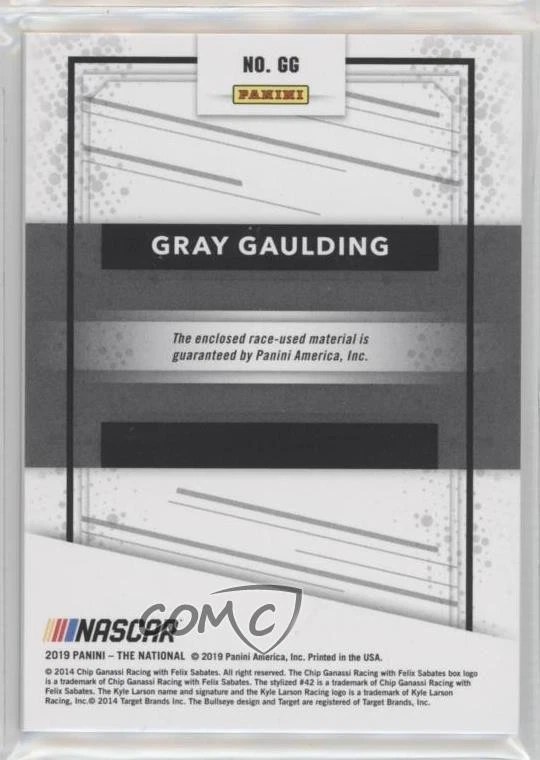 2019 Panini National Convention Materials Rapture Blue /15 Gray Gaulding #GG - Image 2 of 2